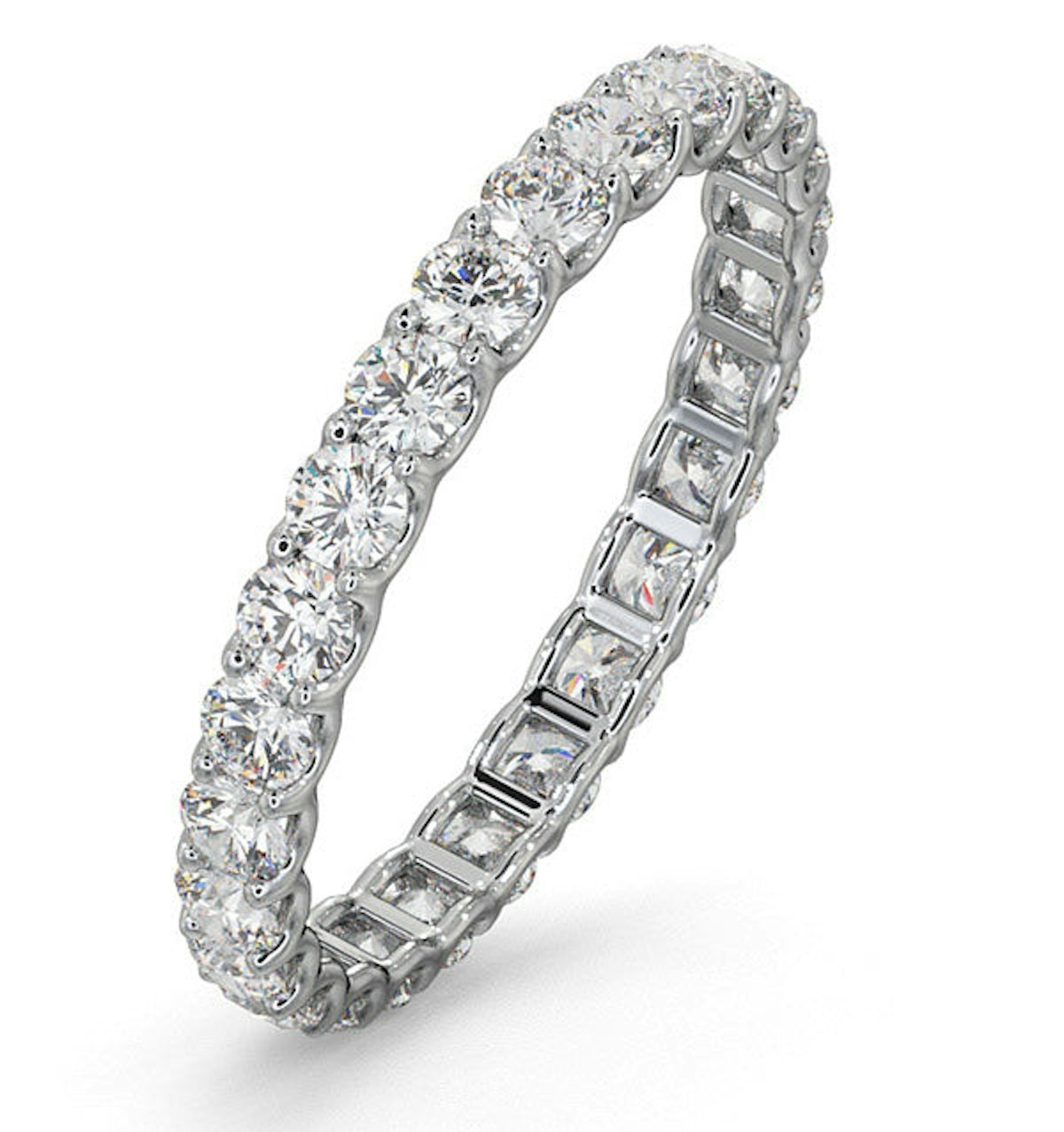 Chloe Lab Diamond Eternity Ring Platinum Claw Set 1.00ct G/Vs