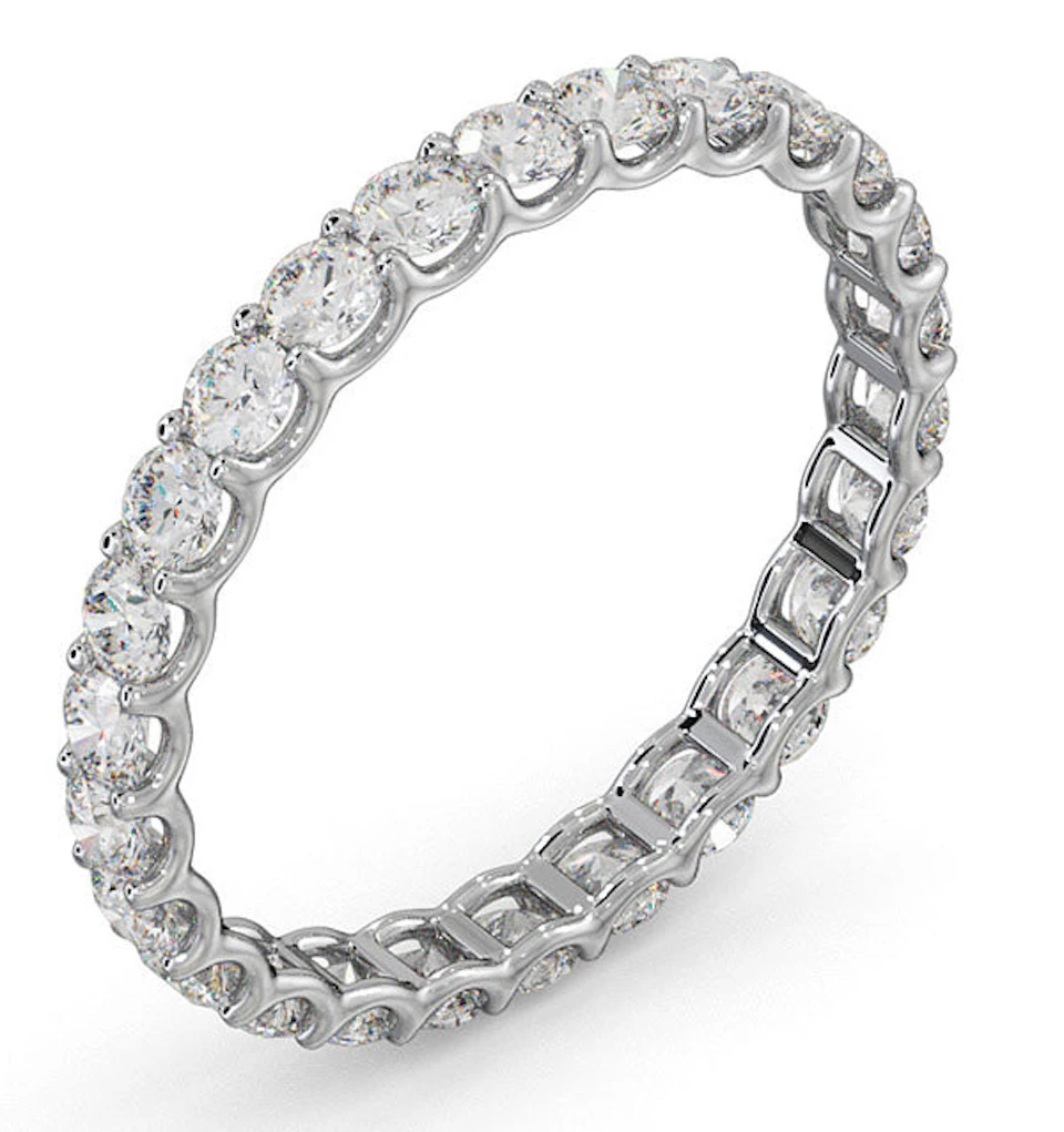 Chloe Lab Diamond Eternity Ring 18K White Gold Claw Set 1.00ct G/Vs