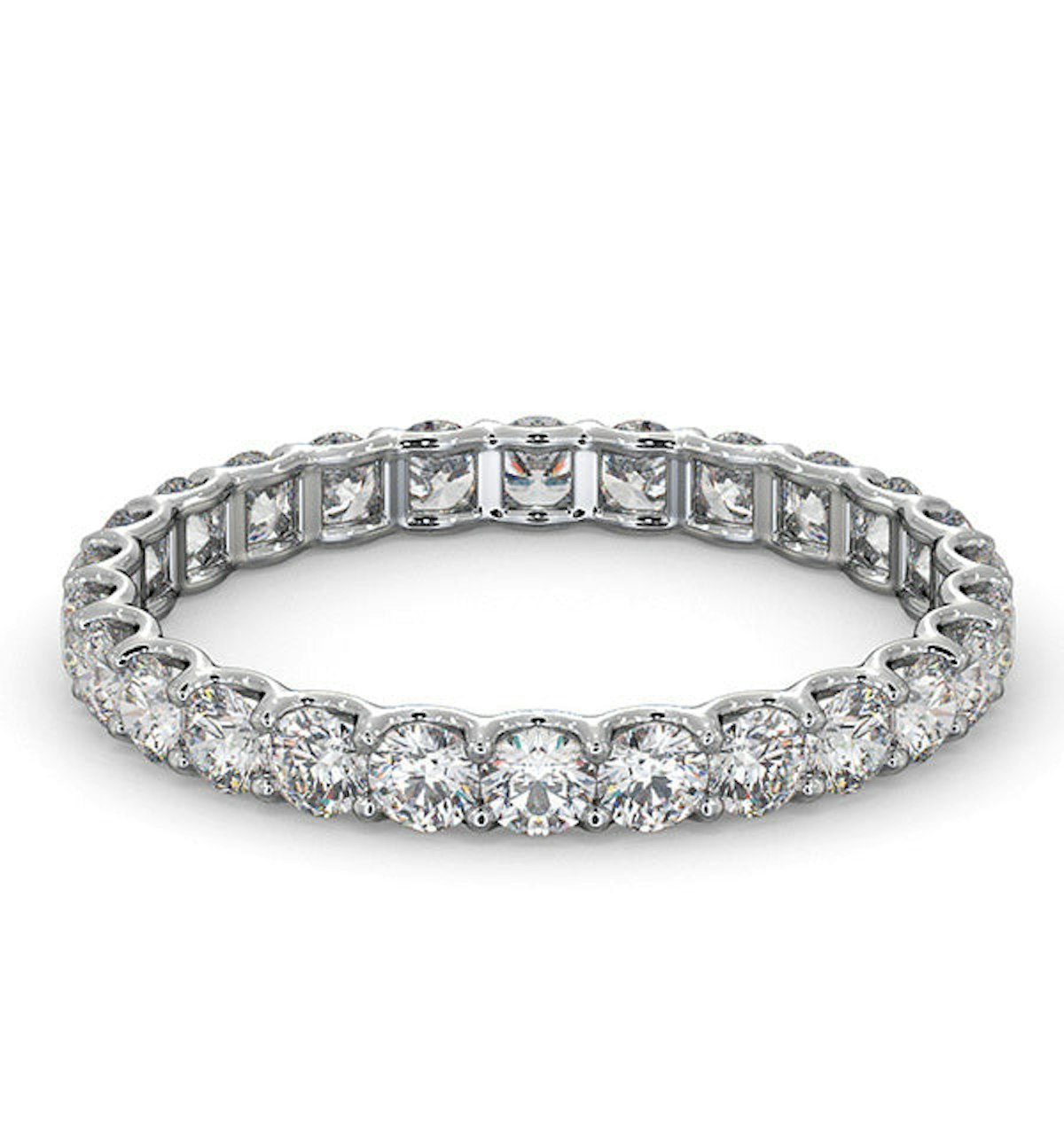 Chloe Lab Diamond Eternity Ring Platinum Claw Set 1.00ct G/Vs