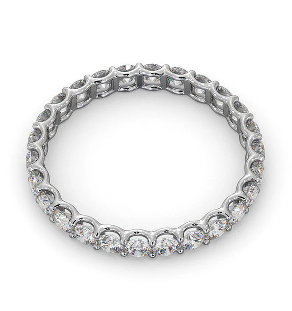 Mens 1ct G/Vs Diamond 18K White Gold Full Band Ring