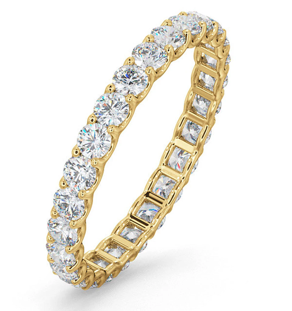 Chloe Lab Diamond Eternity Ring 18K Gold Claw Set 1.00ct H/Si