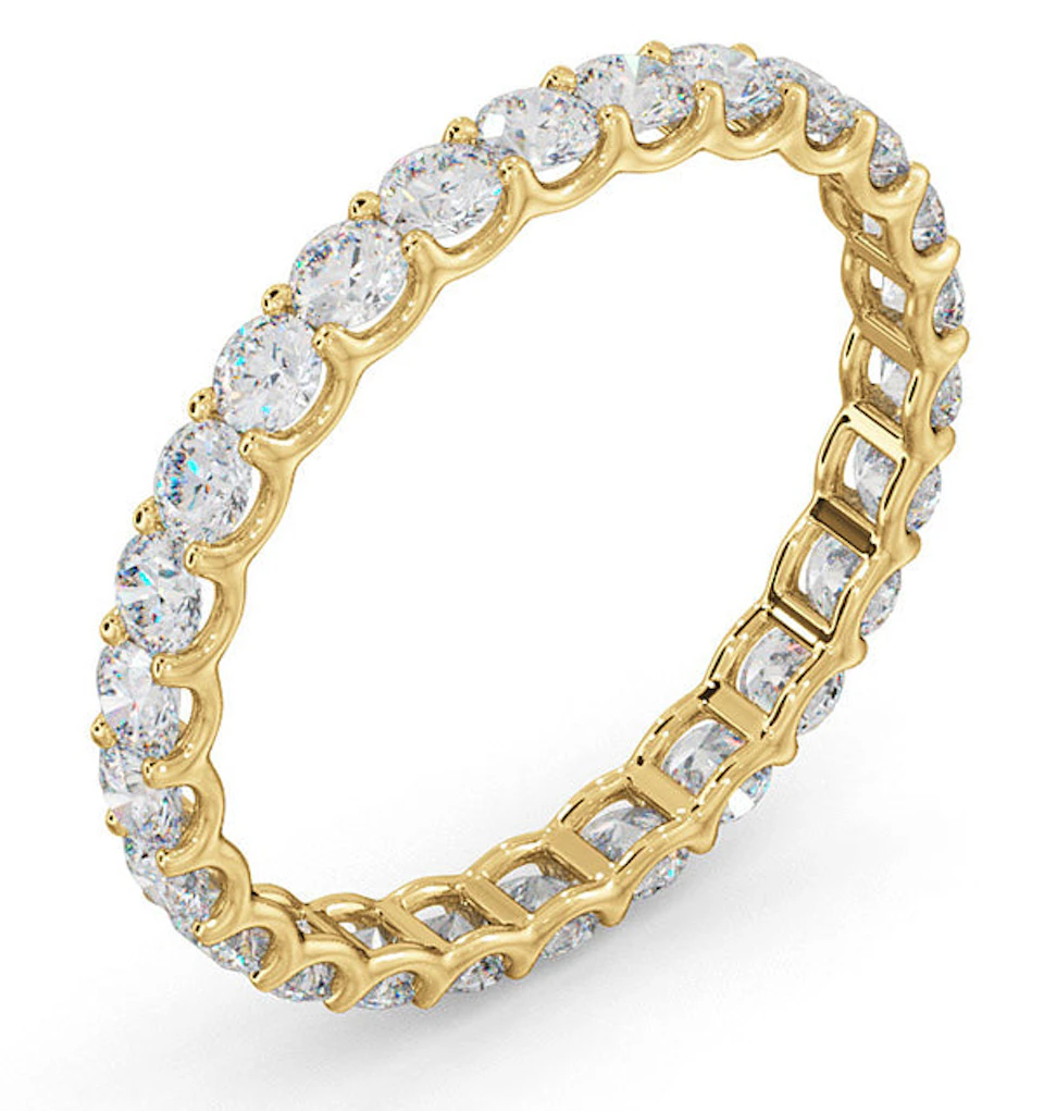 Chloe Lab Diamond Eternity Ring 18K Gold Claw Set 1.00ct G/Vs