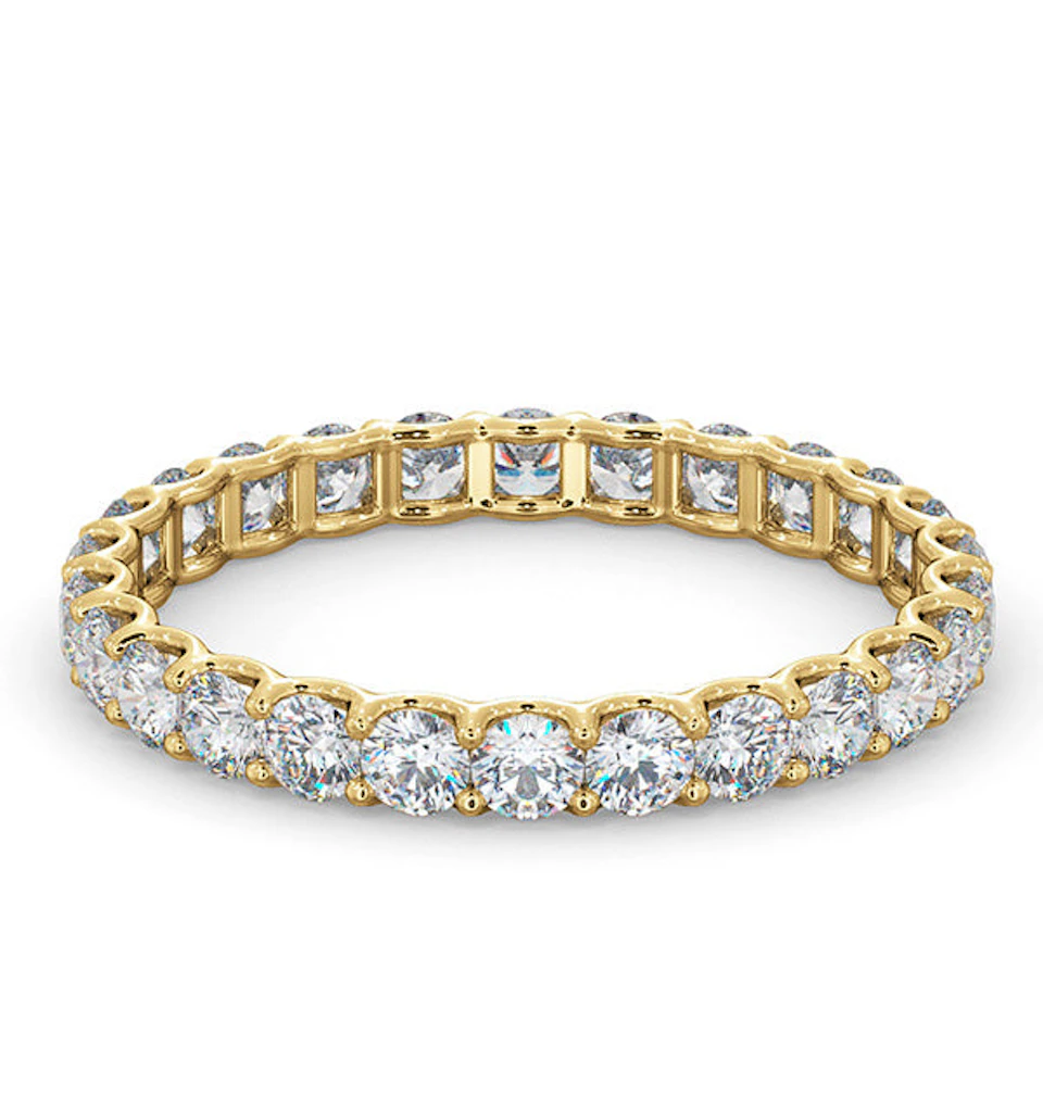 Chloe Lab Diamond Eternity Ring 18K Gold Claw Set 1.00ct H/Si