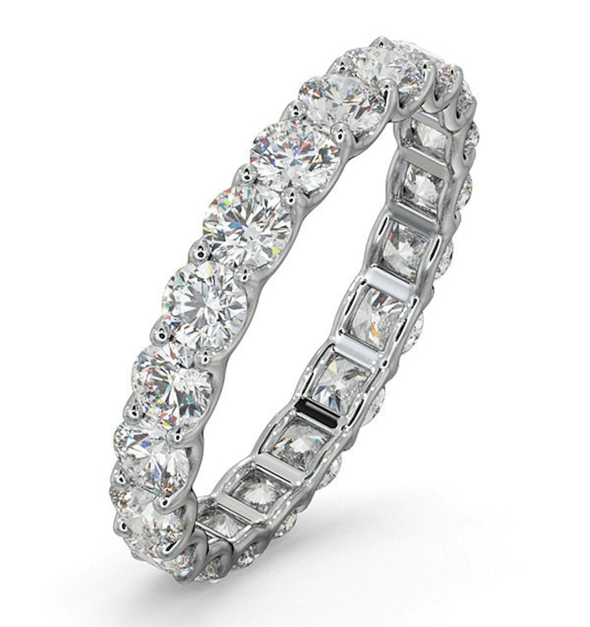 Chloe Lab Diamond Eternity Ring 18K White Gold Claw Set 2.00ct G/Vs