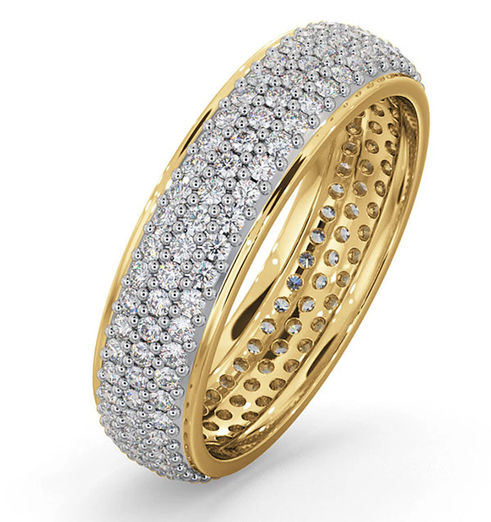Mens 1ct H/Si Diamond 18K Gold Full Band Ring IHG55-322JUA