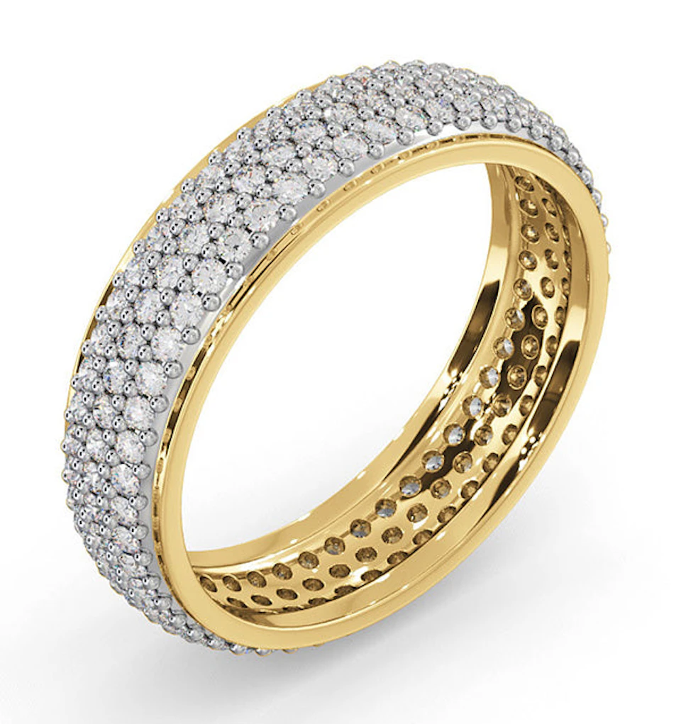 Mens 1ct H/Si Diamond 18K Gold Full Band Ring IHG55-322JUA