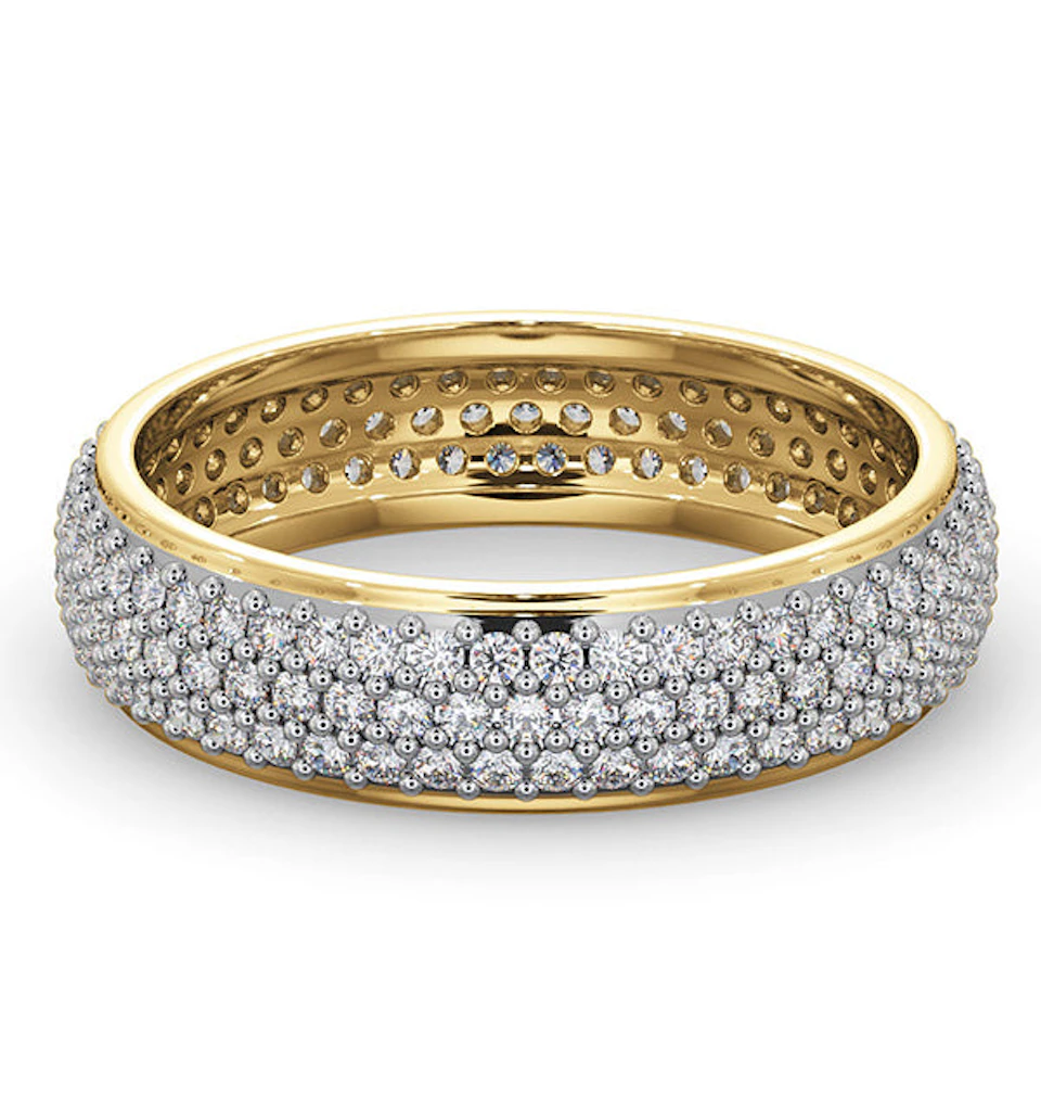 Mens 1ct H/Si Diamond 18K Gold Full Band Ring IHG55-322JUA