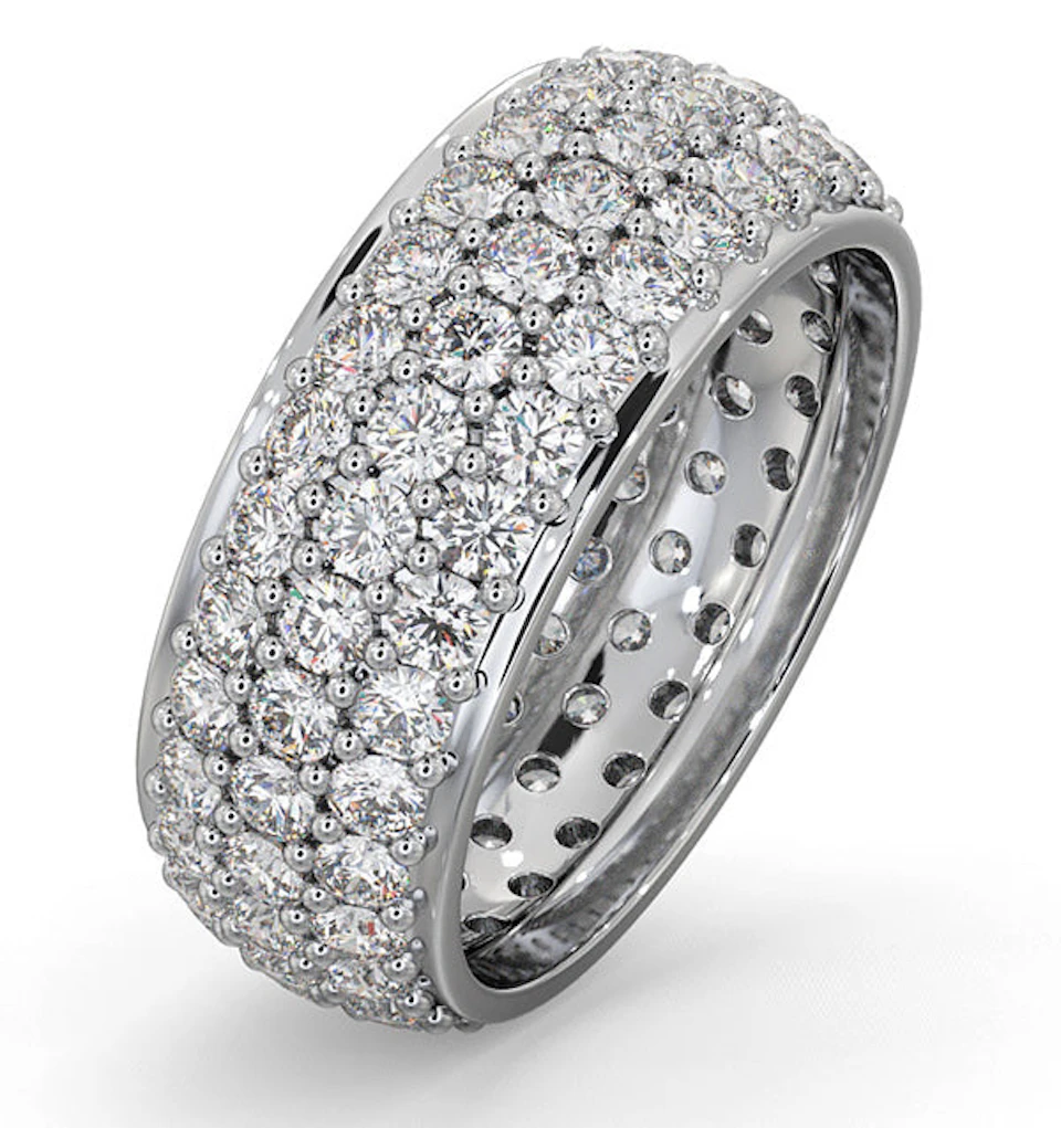 Mens 3ct H/Si Diamond Platinum Full Band Ring