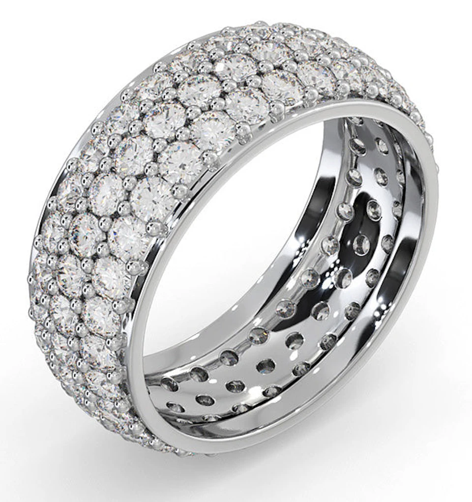 Mens 3ct H/Si Diamond Platinum Full Band Ring