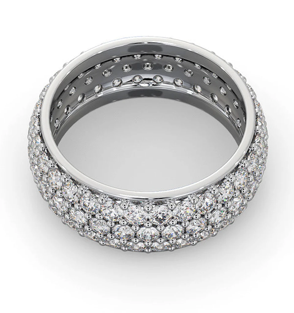 Mens 3ct G/Vs Diamond 18K White Gold Full Band Ring Z