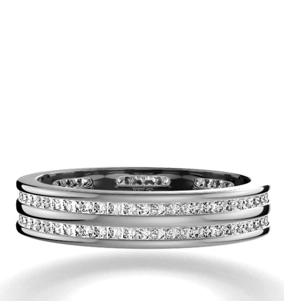 Mens 1ct H/Si Diamond Platinum Full Band Ring