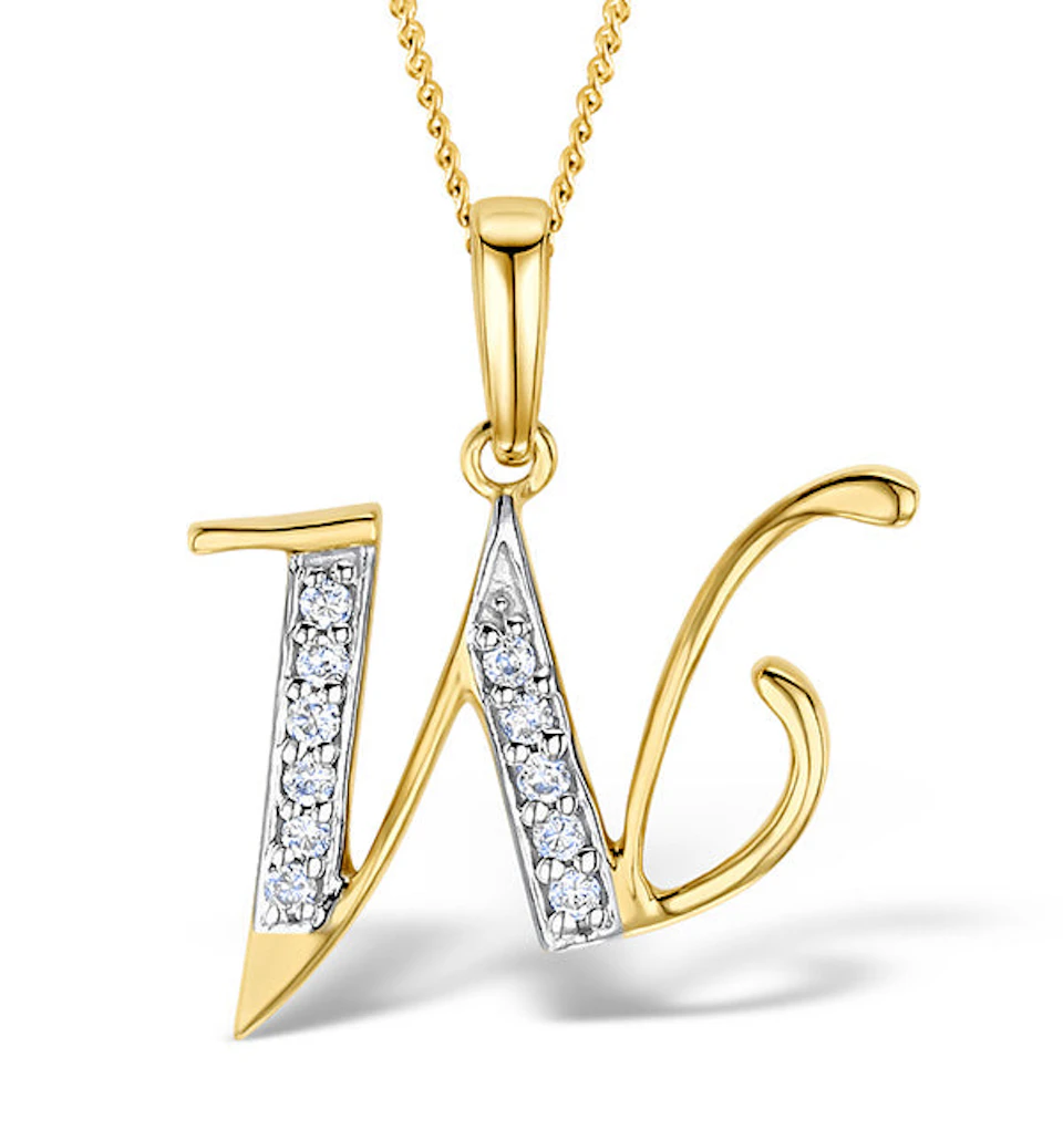 Initial 'K' 0.05ct Lab Diamond Pendant Necklace in 18K Gold Vermeil