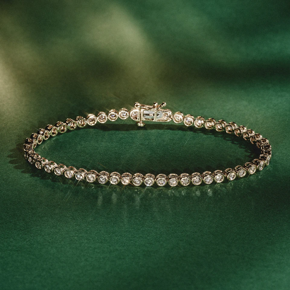 Diamond Tennis Bracelet Rubover Style 2.00ct 9K Gold