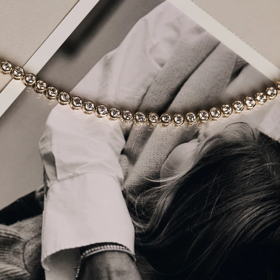 Lab Diamond Tennis Bracelet Rubover Set 3.00ct F/VS in 18K Gold