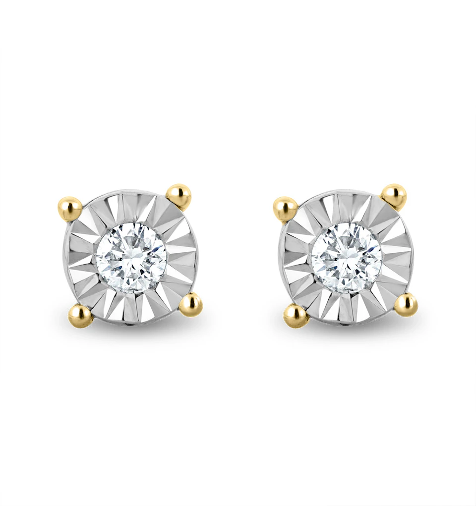 Lab Diamond Studs Earrings 5mm 0.10ct H/Si in 18K Gold Vermeil