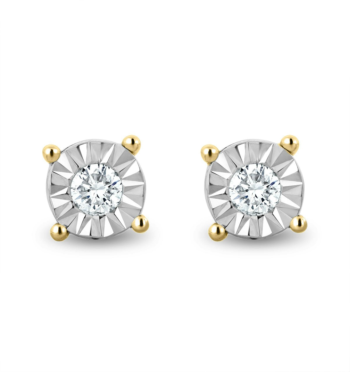 Lab Diamond Stud Earrings 5mm 0.10ct H/Si in 18K Gold Vermeil