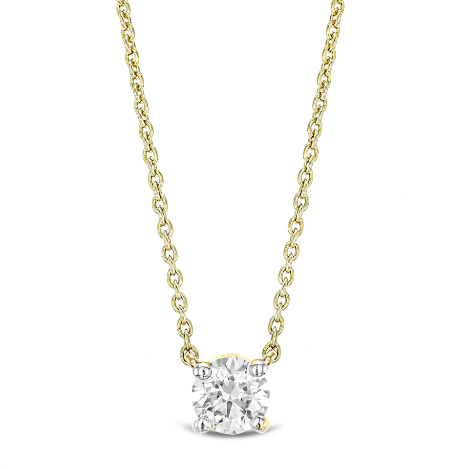 Wanderlust Floating Lab Diamond Solitaire Necklace 0.25ct H/SI in 18K Gold Vermeil