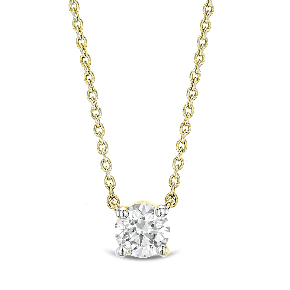 Wanderlust Floating Lab Diamond Solitaire Necklace 0.25ct H/SI in 18K Gold Vermeil
