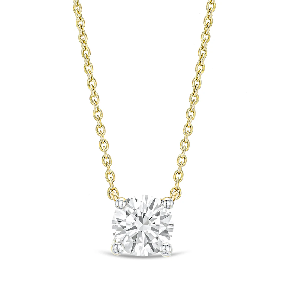 Wanderlust Floating Lab Diamond Solitaire Necklace 0.33ct H/SI in 18K Gold Vermeil