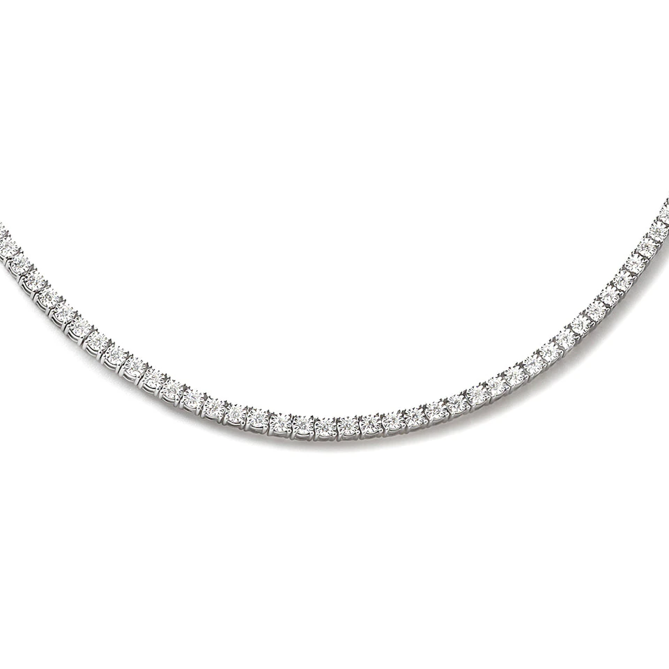 2.50ct Lab Diamond Tennis Necklace in 9K White Gold H/SI