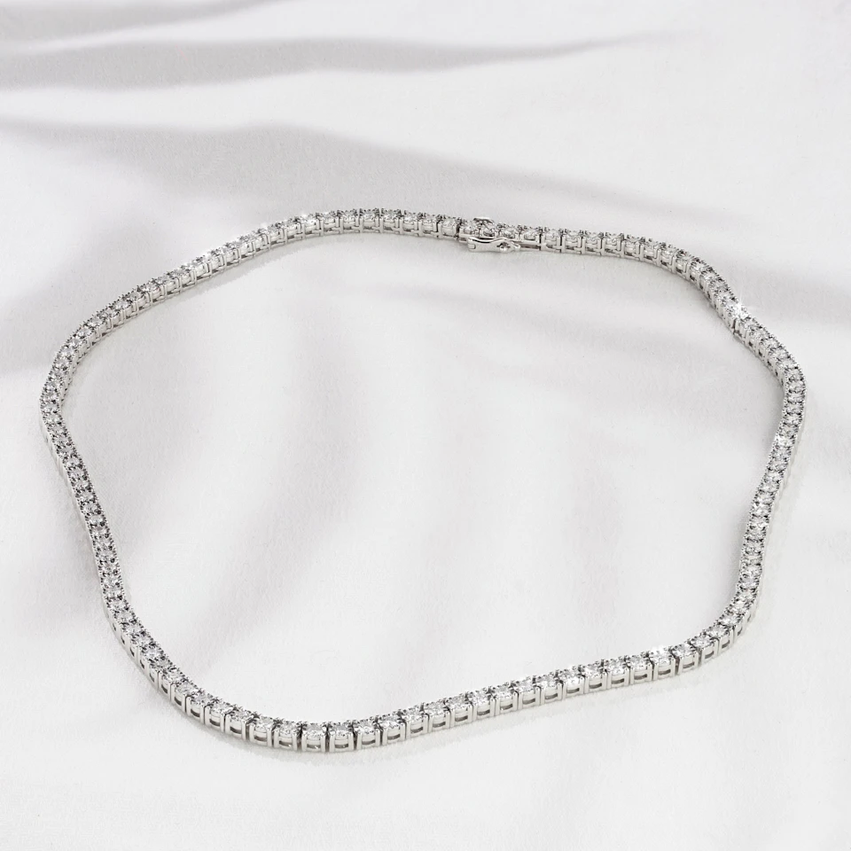 2.50ct Lab Diamond Tennis Necklace in 9K White Gold H/SI