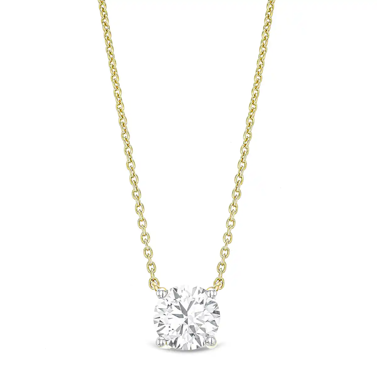 Wanderlust Floating Lab Diamond Solitaire Necklace 1.00ct H/SI in 9K Yellow Gold
