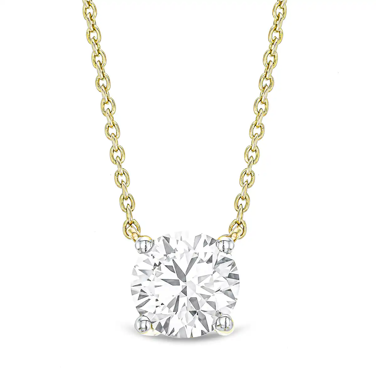 Wanderlust Floating Lab Diamond Solitaire Necklace 1.00ct H/SI in 9K Yellow Gold
