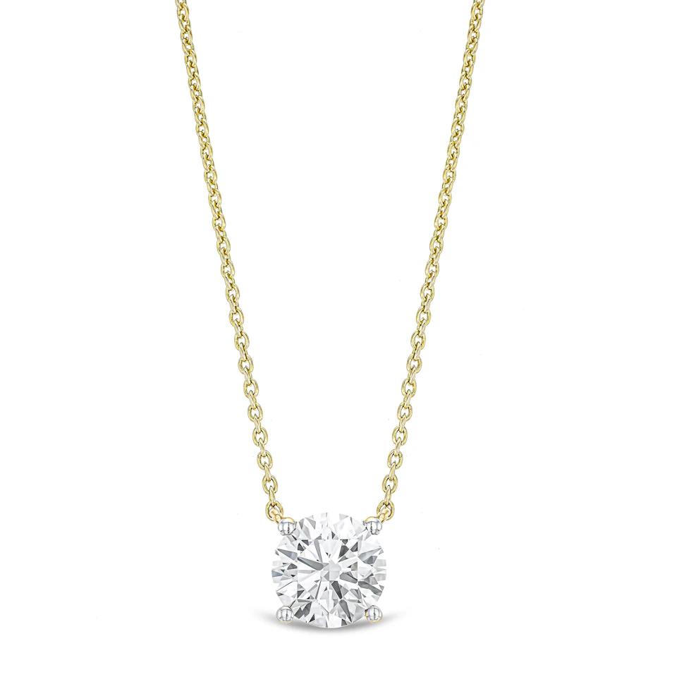 Wanderlust Floating Lab Diamond Solitaire Necklace 1.50ct H/SI in 9K Yellow Gold