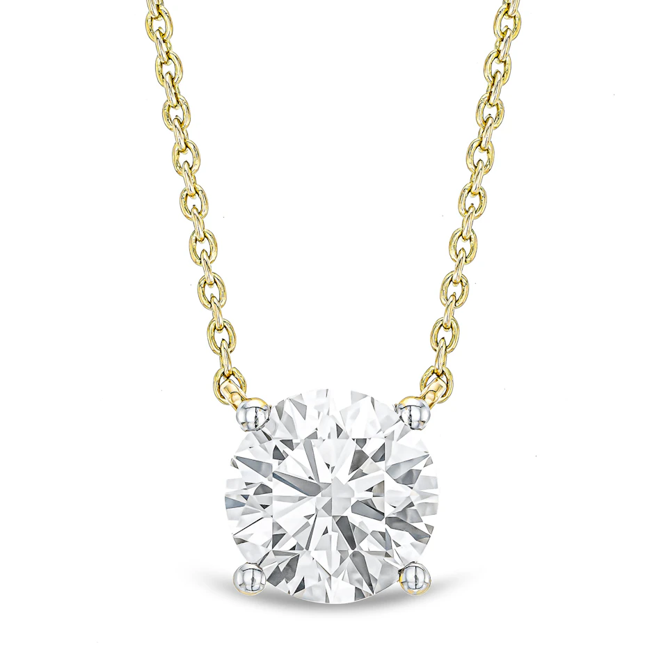 Wanderlust Floating Lab Diamond Solitaire Necklace 1.50ct H/SI in 9K Yellow Gold