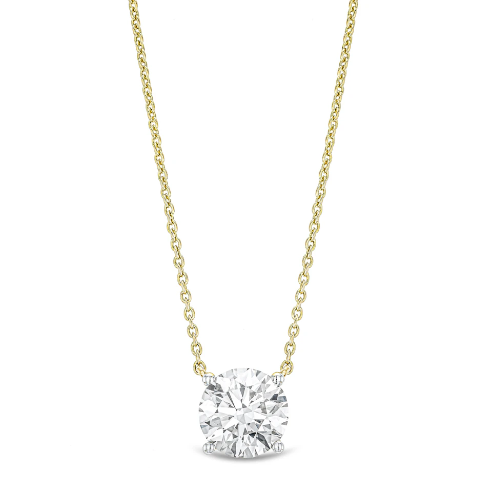 Wanderlust Floating Lab Diamond Solitaire Necklace 2.00ct H/SI in 9K Yellow Gold