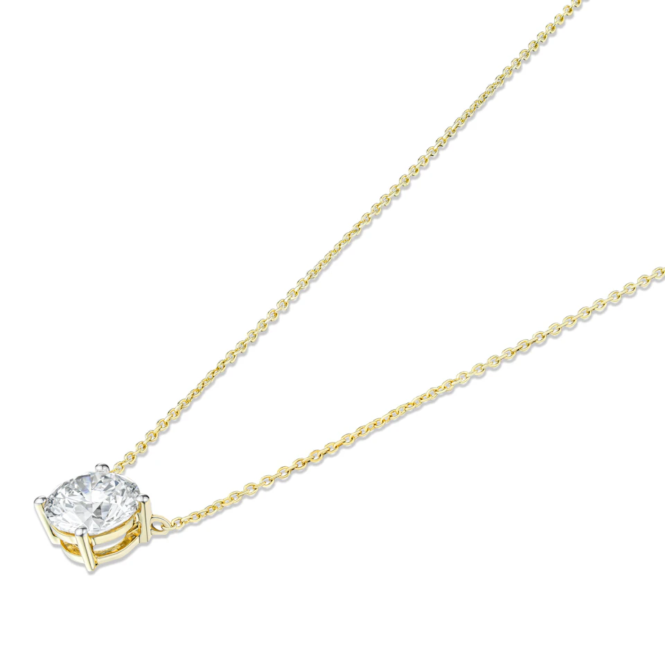 Wanderlust Floating Lab Diamond Solitaire Necklace 2.00ct H/SI in 9K Yellow Gold