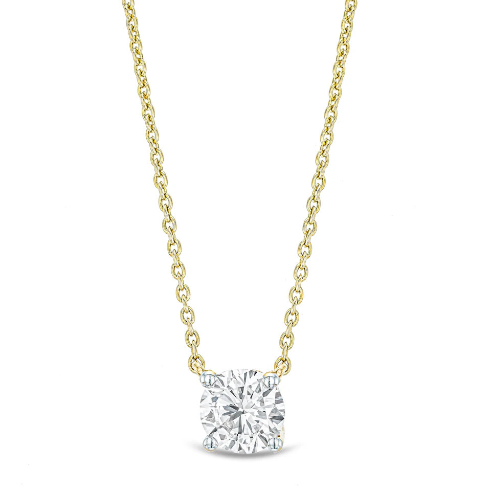 Wanderlust Floating Lab Diamond Solitaire Necklace 0.50ct H/SI in 9K Yellow Gold