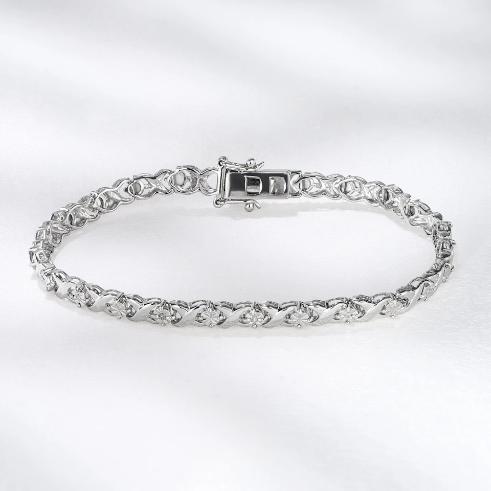 Diamond Kisses Bracelet With 0.05ct Set in 925 Silver