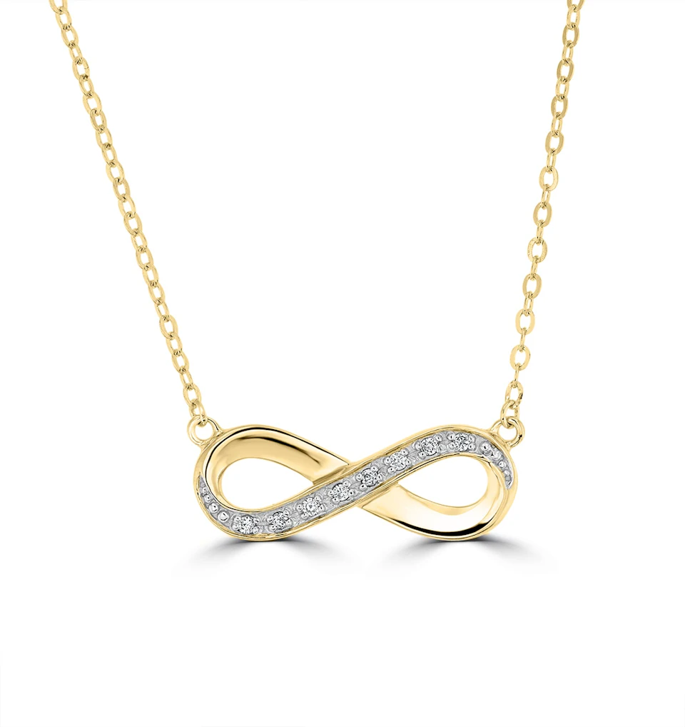 Infinity Necklace Lab Diamonds in 18K Gold Vermeil