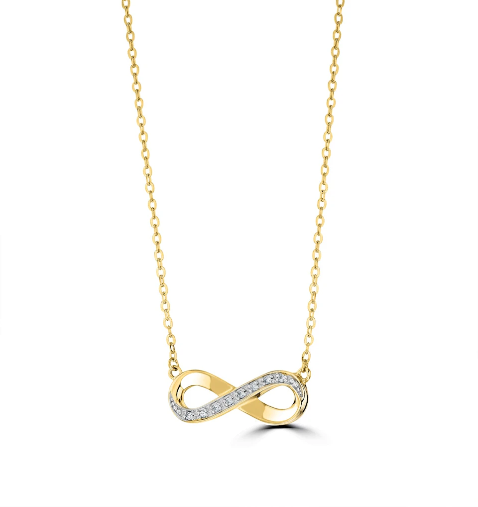 Infinity Necklace Lab Diamonds in 18K Gold Vermeil