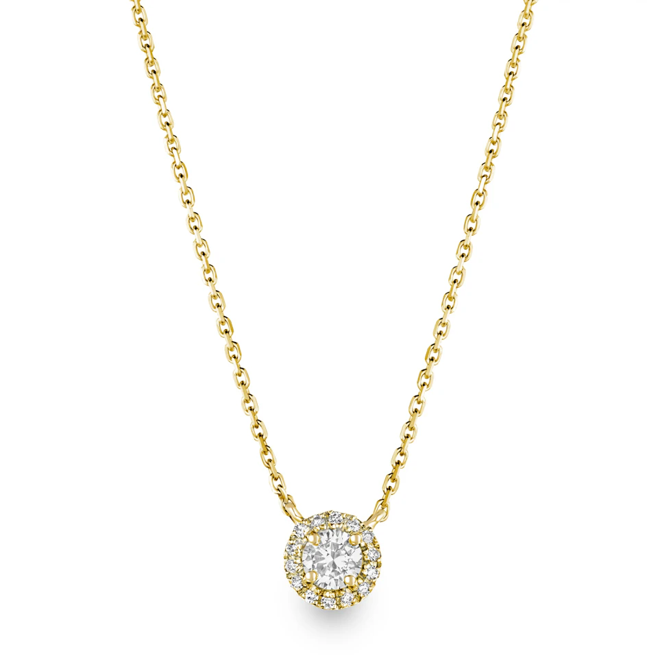 Lumia Lab Diamond Halo Necklace 0.40ct F/VS in 9K Gold