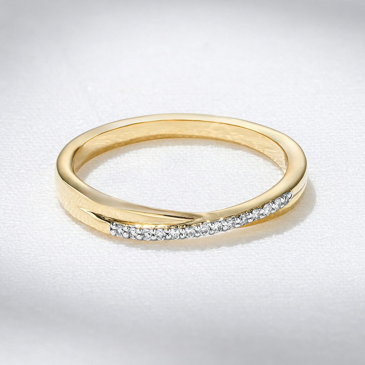 Lab Diamond Half Eternity Wave Ring 0.05ct in 18K Gold Vermeil