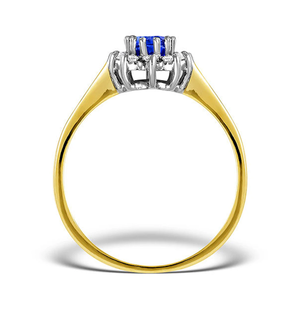 Tanzanite 6 x 4mm And Diamond 18K Gold Ring FET33-V