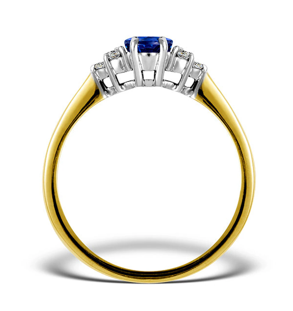 Tanzanite 7 x 5mm And Diamond 18K Gold Ring N3493