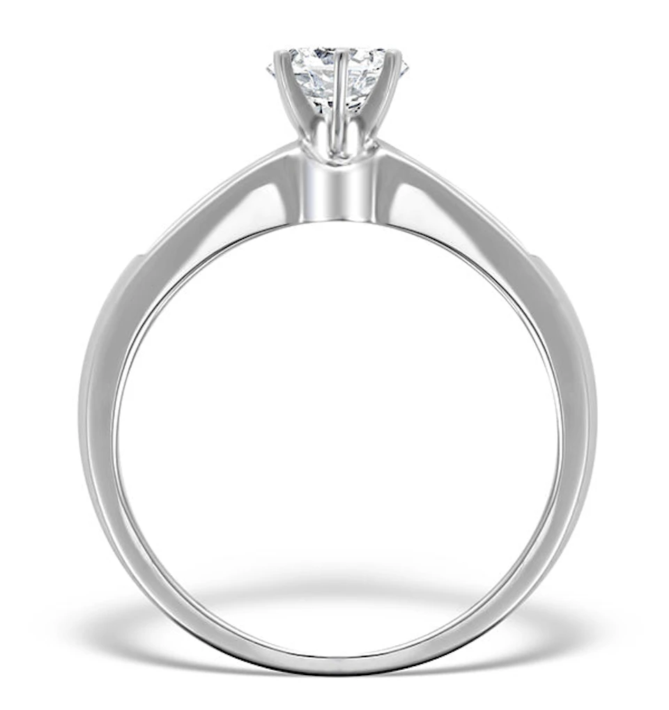 18K White Gold Lab Diamond Solitaire Ring with Shoulder Detail (0.55ct)