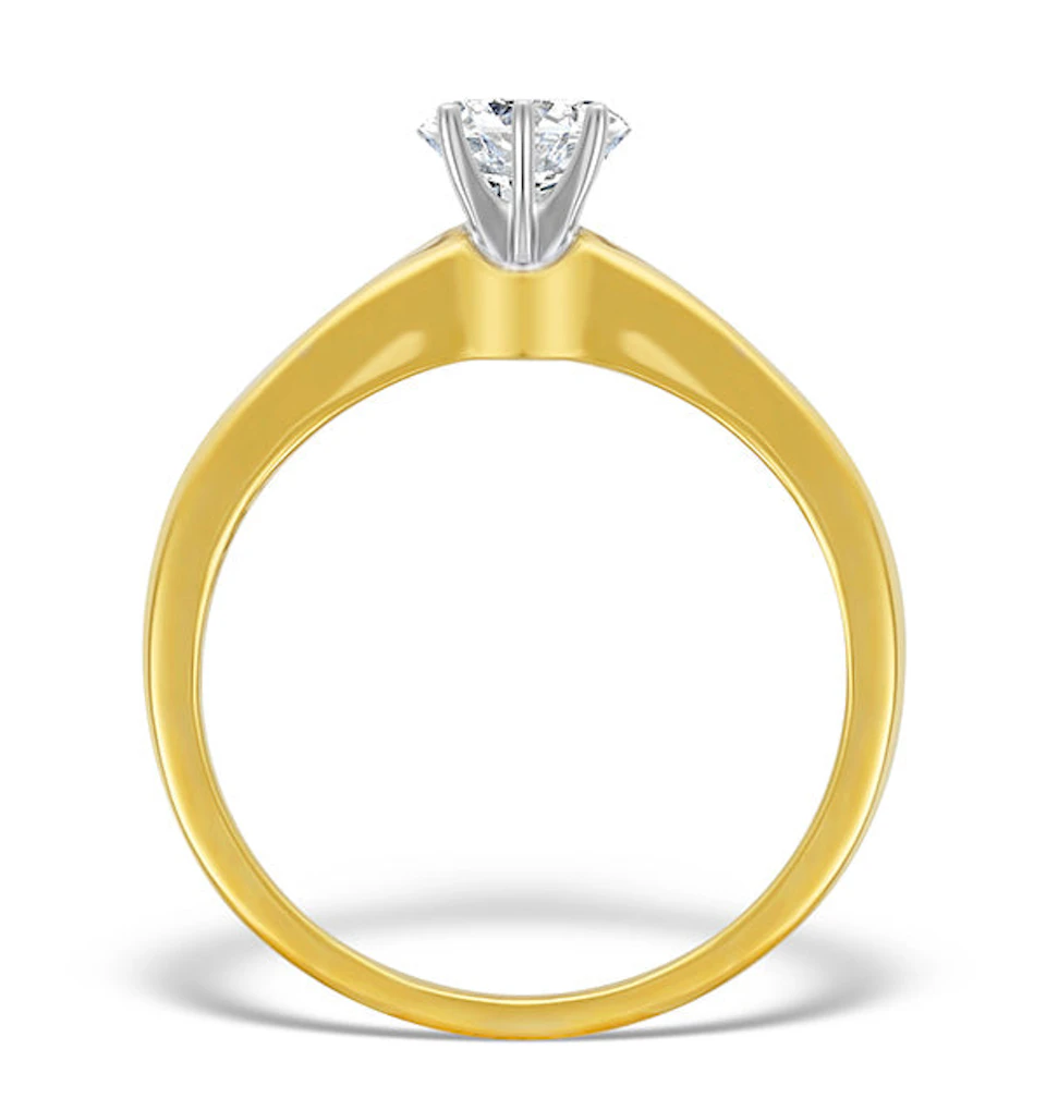 18K Gold Lab Diamond Solitaire Ring with Shoulder Detail (0.55ct)