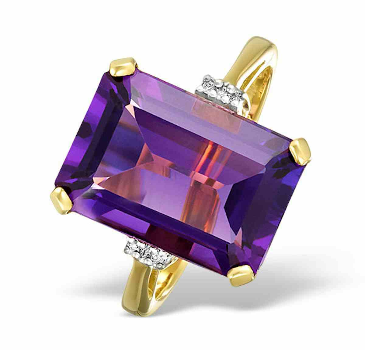 Amethyst 6.40ct And Diamond 9K Gold Ring