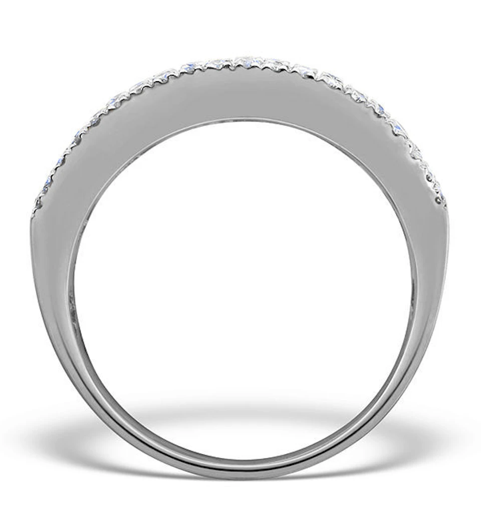 Diamond 1.00ct And Platinum Half Eternity Ring - S3478