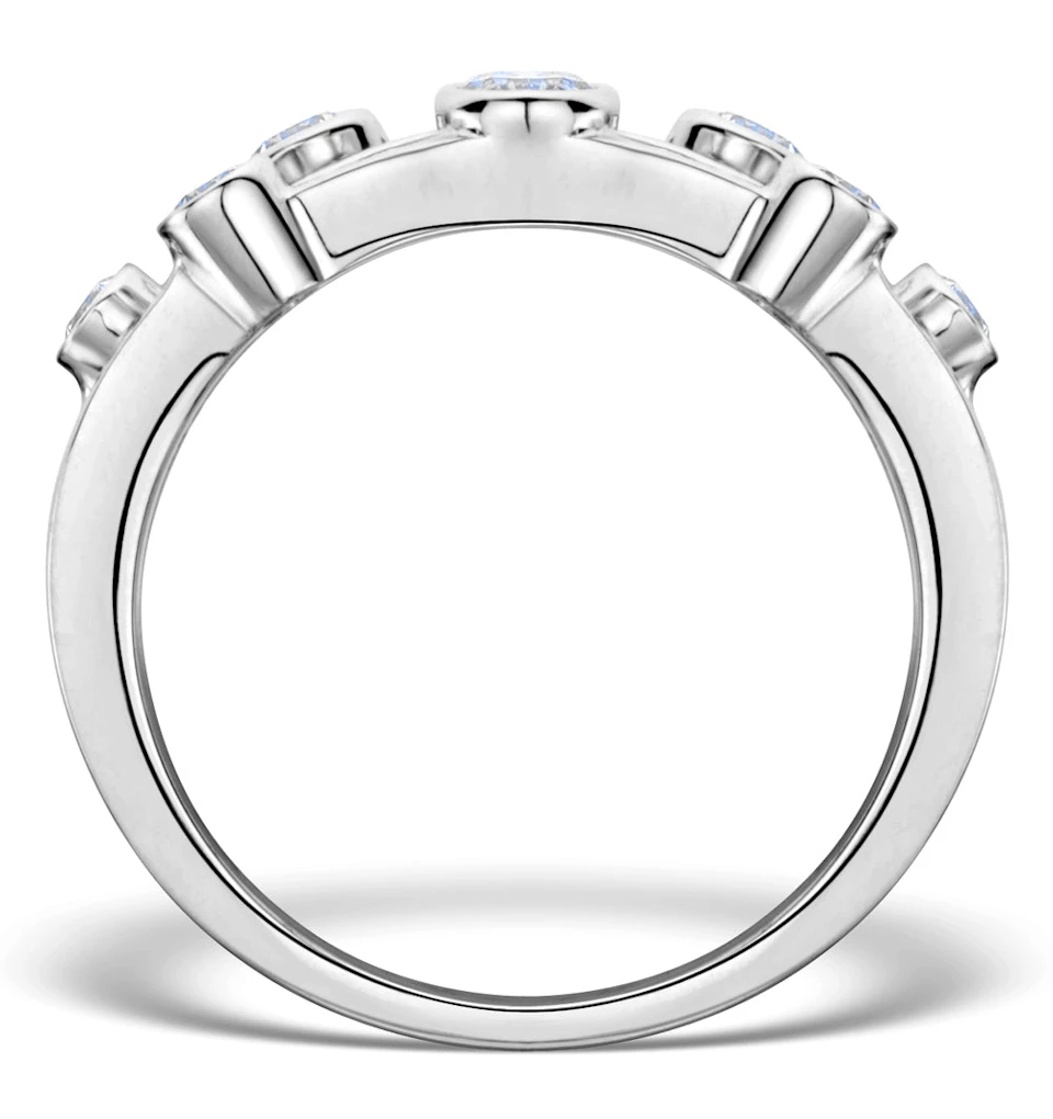 Rain Drops Diamond 0.50ct And Platinum Rubover Ring SIZES L N P