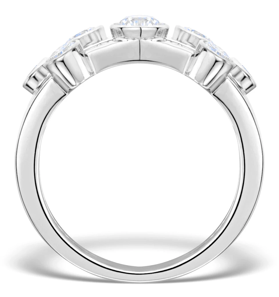 Rain Drops Diamond 1.00ct And Platinum Rubover Ring