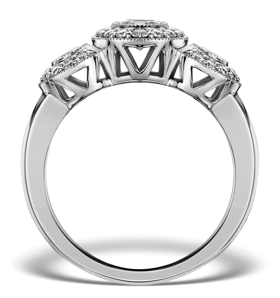 Halo Pave Ring - Celeste - 0.92ct of H/Si Diamonds in 18K White Gold