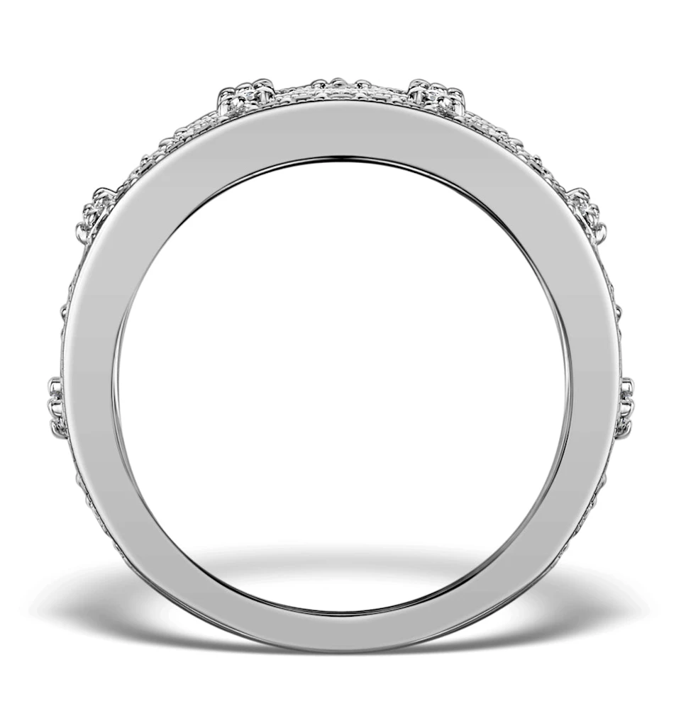 Vintage Wide Diamond Ring - Florence - 0.75ct 18K White Gold - N4528