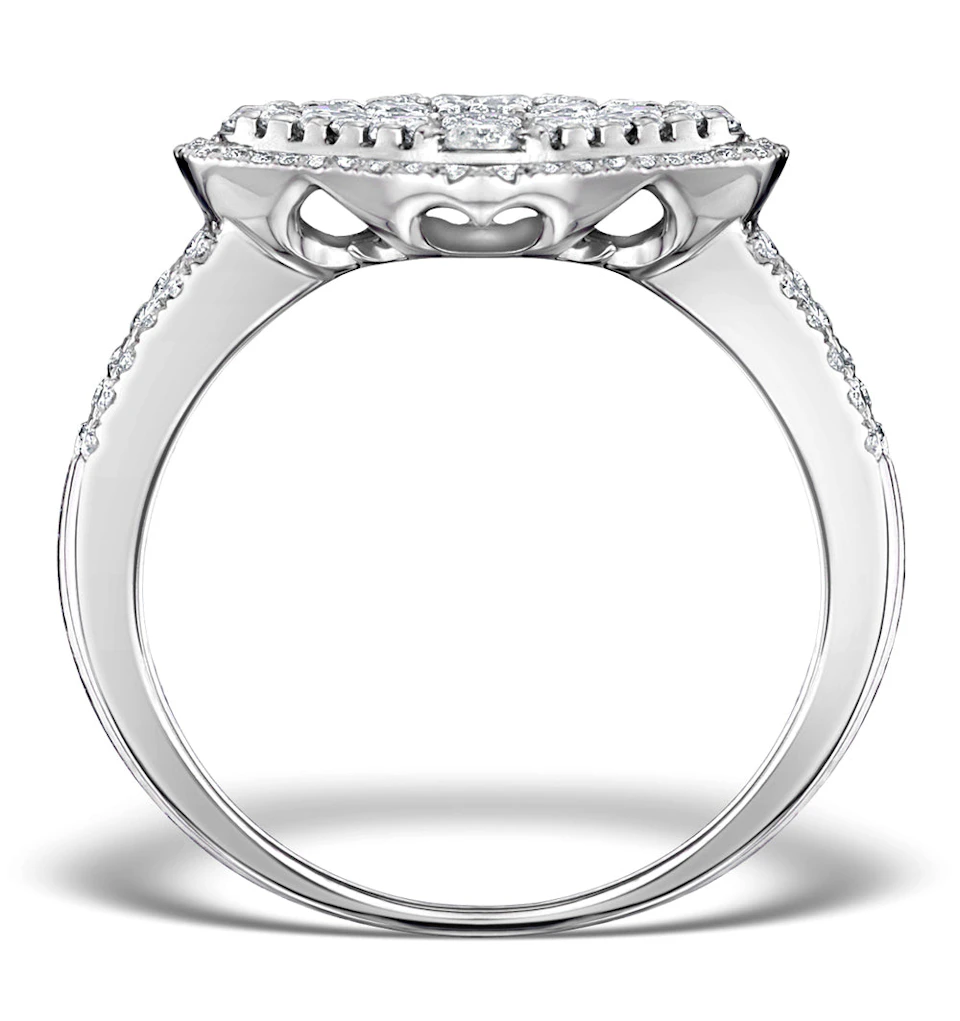 Diamond Galileo 1.75CT Side Stone Ring in 18K White Gold Ring - N4536Y