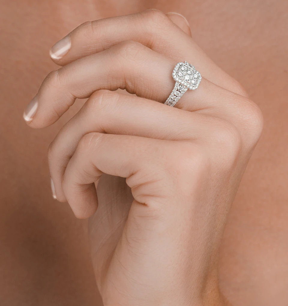 Diamond Galileo 1CT H/SI and 18K White Gold Ring - N4538Y