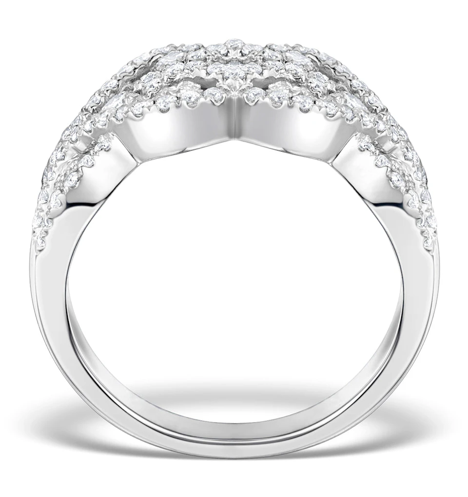 Diamond Weave 18K White Gold Ring 1.20CT H/Si - N4542Y